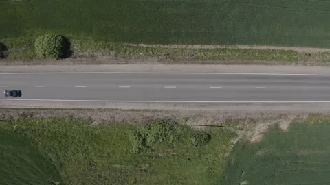 Top down drone view of road near Sergiev Posad Video stock 331740526