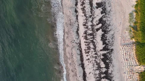 Top Down Flight Along Dark Patterned Nordstrand 库存影片 336710690