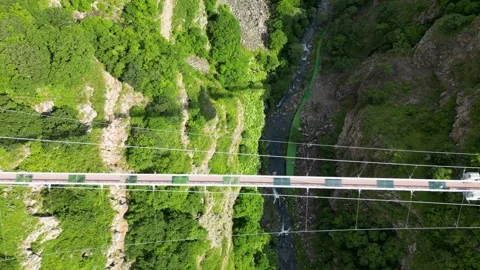 Top Down Flight Along Dashbashi Diamond Bridge Stock Footage 339672970