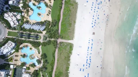 Top Down Flying in South Beach in 4k Stock Footage 64953270