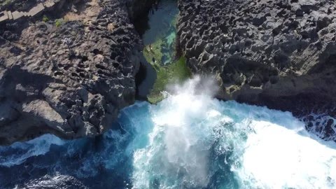 Top down flyover into Angel’s Billabong Stock Footage 329253116