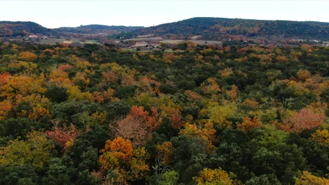 Top-down forests with hills in background Vídeos de archivo 347585370