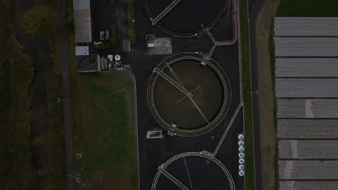 Top down full wastewater treatment facility layout Видео 332601587