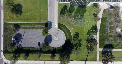 Top Down Grass Courtyard Los Angeles Drone Aerial Footage Stock Footage 169775212