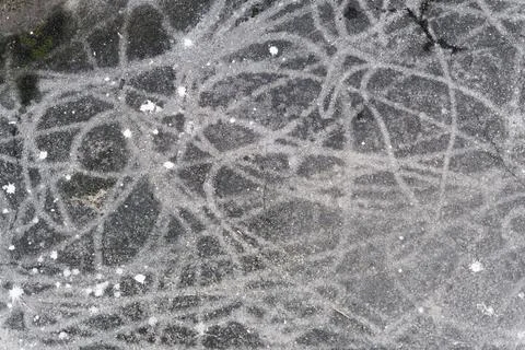 Top Down Gray Concrete Surface Abstract Scratch Marks White Paint Texture Fotos de archivo