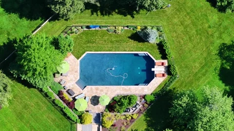 Top Down of an In Ground Pool 4K Stock Footage 275935307