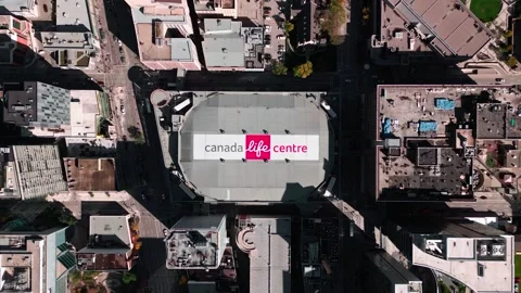 Top Down High Aerial Drone Time lapse Slow Elevate Indoor Sports NHL Vidéo 252180275