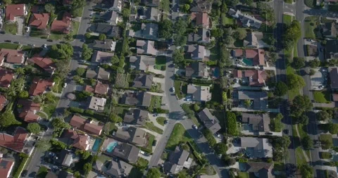 Top Down on Homes Community of Rancho Palos Verdes Drone Aerial Footage Video stock 169776556
