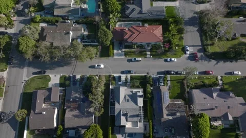 Top Down on Homes Community of Rancho Palos Verdes Drone Aerial Footage Stock-Footage 335265665