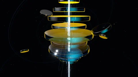 Top-down isometric diagnostic view of an idle artificial intelligence, 422 HQ 스톡 동영상 336655638
