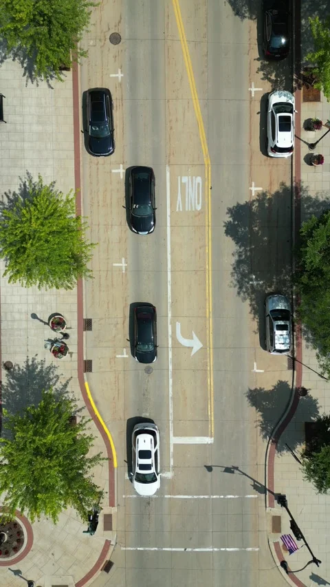 Top Down Main Street Video stock 244262092