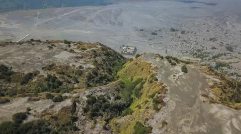 Top down Mount Batok. Volcano have beautiful mountain range wave pattern surface Foto stock