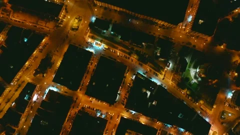 Top down Night Aerial View of Ortigia Siracusa Italy Stock Footage 310142894