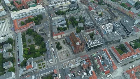 Top Down Old Town Wroclaw Aerial View Poland Stock Footage 268444387