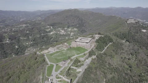 Top-Down Orbit Drone View of Fort Begato (Flat Profile) Stock Footage 297771325