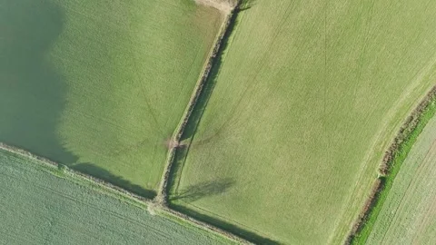Top Down over Fields and Farms from a drone, Devon, England, Europe 動画素材 261042338