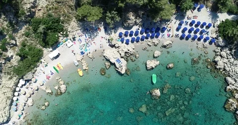 Top down over head view over crystal clear turquoise water Stock Footage 111280809