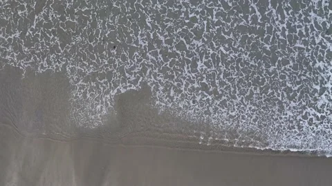 Top Down over Storm Waves in Slow Motion from a drone, Cornwall, UK Stock Footage 228515179