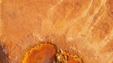 Top down panning view natural mineral hot springs in Jermuk mountains outdoor 스톡 동영상 164520807