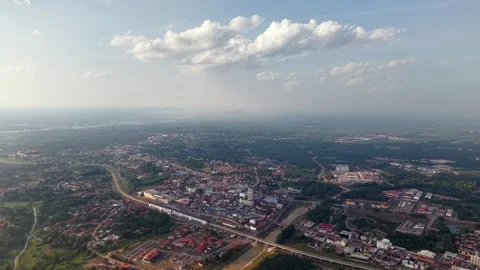 Top-down perspective captures a vibrant town layout Stock Footage 337546669