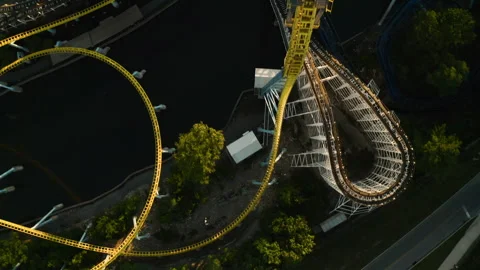 Top Down Perspective of Hershey Park Stock Footage 249626398