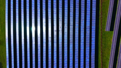 Top down perspective of solar panel array, Bulgaria Stock Footage 336343460