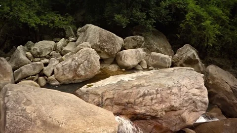 Top-Down Perspective of a Waterfall near Nha Trang, Vietnam 스톡 동영상 74984975