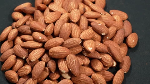 Top Down Pile Of Raw Almonds Even Lighting 4K Stock Footage 332846297