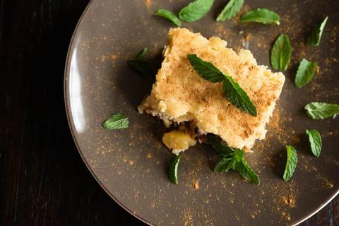 Top-down of pineapple coffee cake Stock Photos