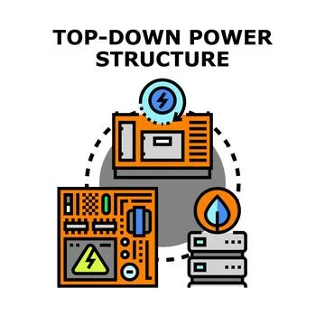 Top down power structure concept illustration Stock Illustration