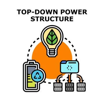 Top down power structure managing energy and data flow Stock-Illustration