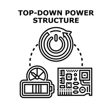 Top down power structure managing technology energy flow Stock Illustration
