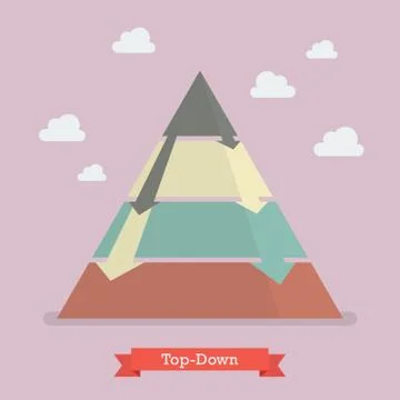 Top-down pyramid business strategy Stock Illustration