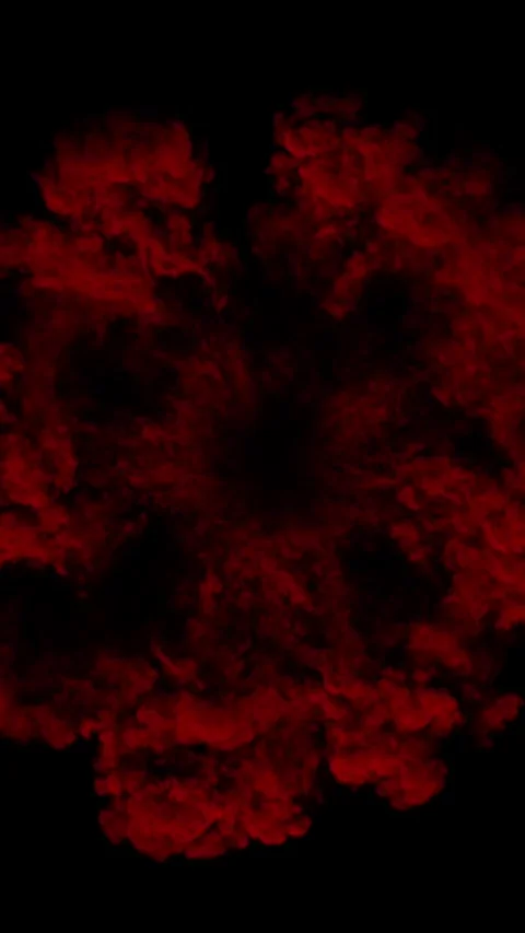 Top down red smoke explosion for social media Stockbeeldmateriaal 333506470