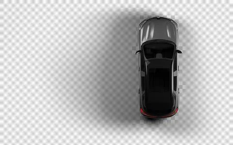 Top down render of grey Renault Austral 2024 on transparent background show.. Stock Illustration