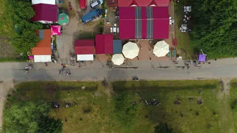 Top Down Road To The Lighthouse Gaski Latarnikow Aerial View Poland Stock Footage 243256245