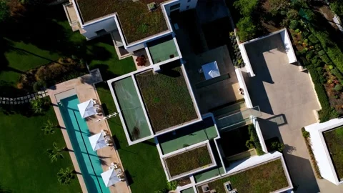Top down rotating aerial view of a huge ... | Stock Video | Pond5