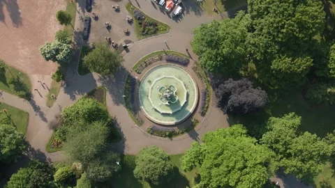 Top-Down Rotating Aerial View of Ross Fountain, near Edinburg Castle, Scotland Stock Footage 263194956