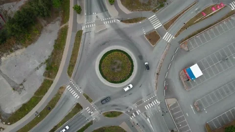 Top Down Roundabout 4K Stock Footage 137944646