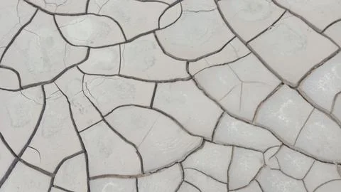 Top Down Seamless Flat View of Dry Cracked Clay Mud and Drought Pattern Stock Photos
