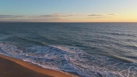 Top Down Seascape With Foam Waves And Coastal Patterns Stock Footage 328142646