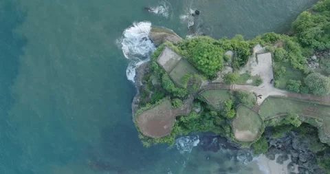 Top down shot of Balangan Beach in Uluwatu Bali Indonesia Stock Footage 267514946
