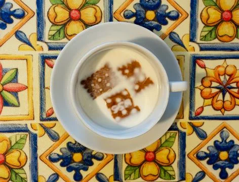 Top-down shot of a breakfast set Stock Photos