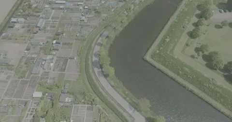 Top down shot of Comunity gardens Stock Footage 265100487