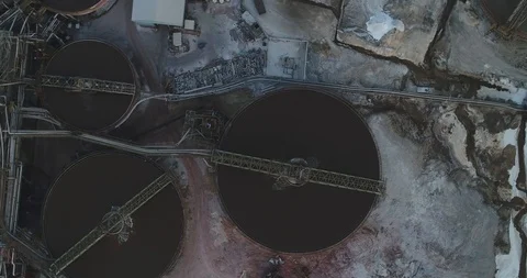 Top down shot of the Dead Sea Works plant 4K Stock Footage 106343417