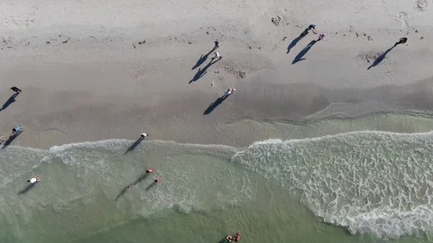 Top down shot down the beach Stock Footage 101183786