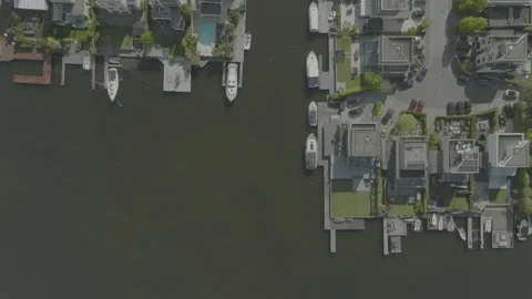 Top down shot of a floating city Stock Footage 264779963