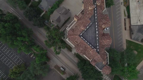 Top down shot forward flight of apartment buildings Video stock 157735908