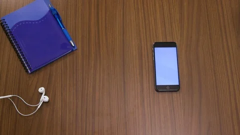 Top down shot off an office work desk environment Stock Footage 119981518