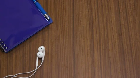 Top down shot off an office work desk environment Stock Footage 119982012